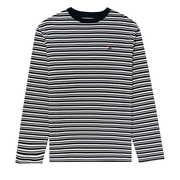 Aimé Leon Dore Striped Crest Long-Sleeve Tee 'Navy Blazer' - Picture 1 of 3
